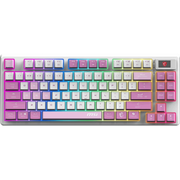 MSI Q TR GG Forge GK600 TKL Violet Switch Mekanik Beyaz/Mor Oyuncu Klavyesi