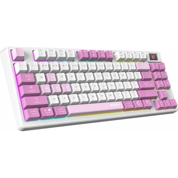MSI Q TR GG Forge GK600 TKL Violet Switch Mekanik Beyaz/Mor Oyuncu Klavyesi