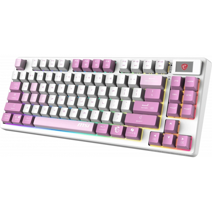 MSI Q TR GG Forge GK600 TKL Violet Switch Mekanik Beyaz/Mor Oyuncu Klavyesi