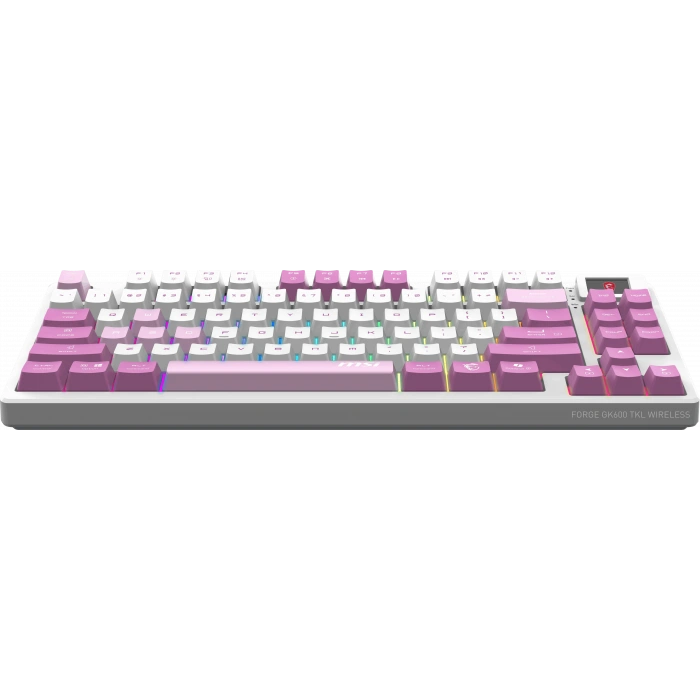 MSI Q TR GG Forge GK600 TKL Violet Switch Mekanik Beyaz/Mor Oyuncu Klavyesi