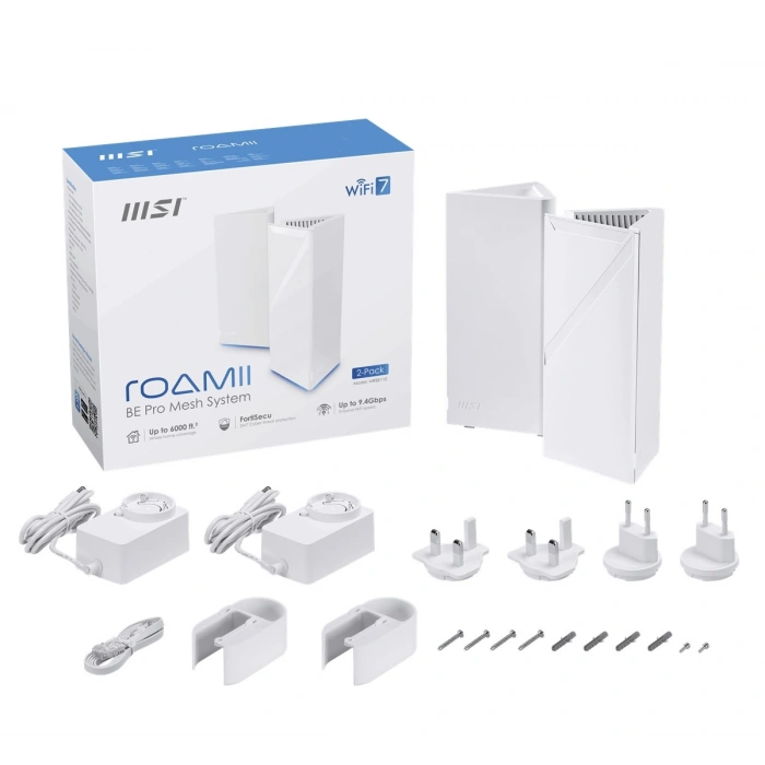 MSI ROAMII BE PRO MRBE110 WIFI7 BE11000 Ev Ofis Router 2li Paket