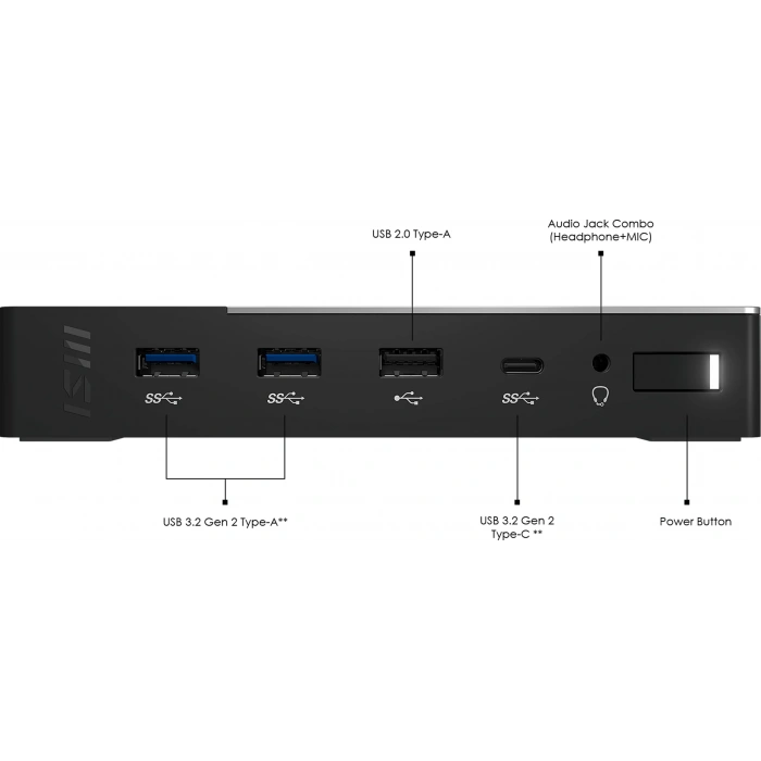 MSI USB-C Docking Station Gen 2 100W PD Triple 4K HDMI DP Gigabit LAN Dock