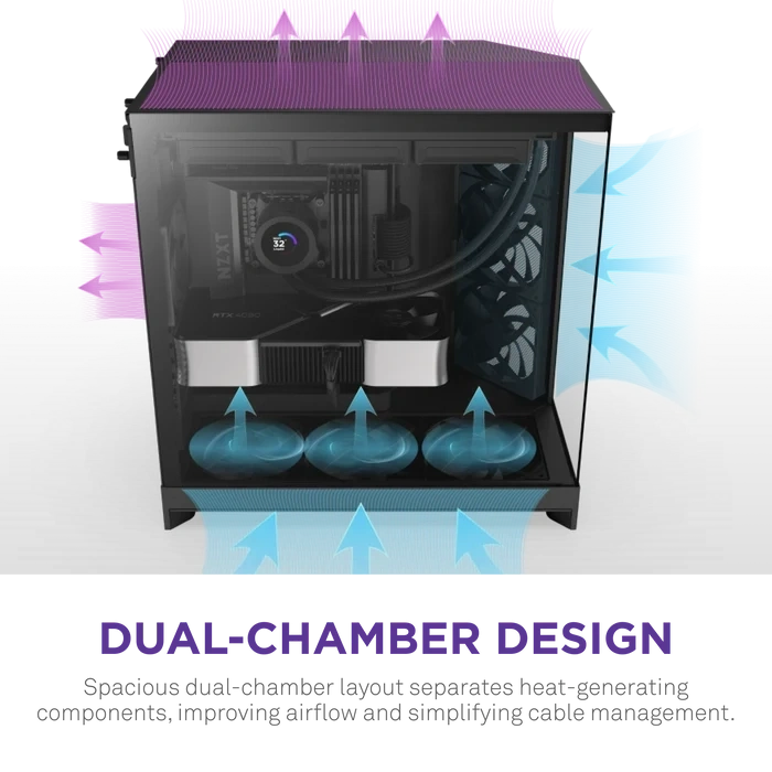 NZXT H9 FLOW CM-H92FB-01 Gaming Mid Tower PC Kasası