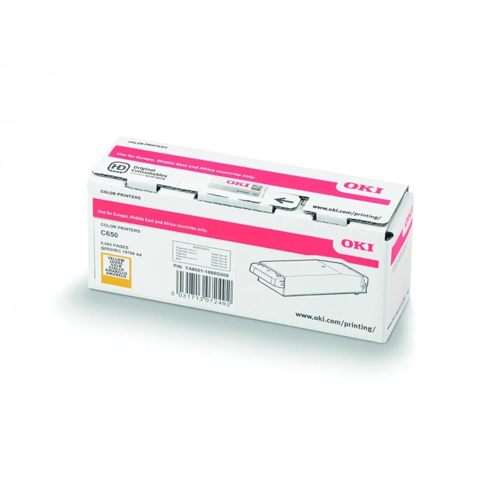 OKI C650 / C651 Sarı Orijinal Toner Kartuşu (6.000 Sayfa) - 9006129