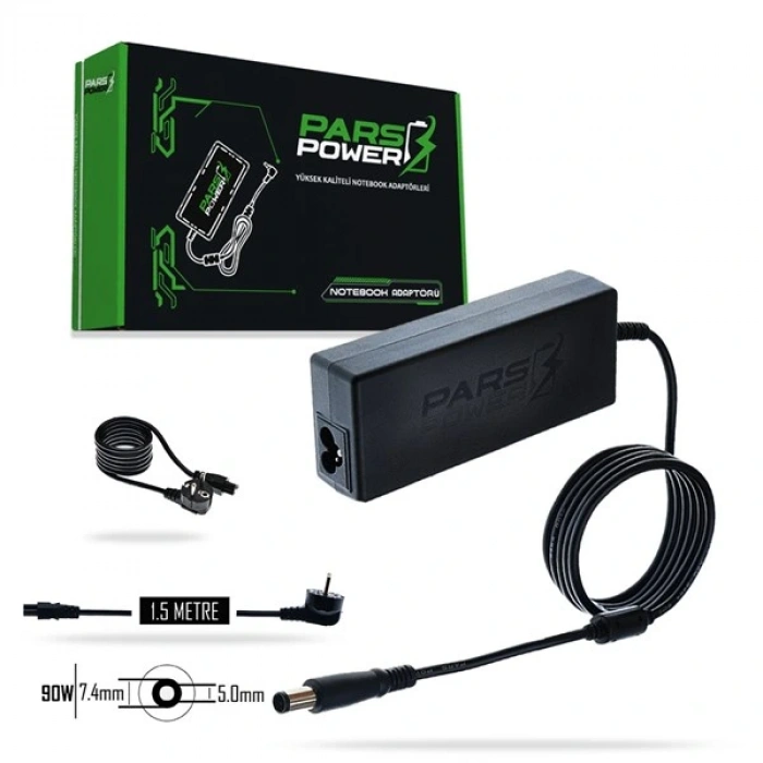 PARS POWER PRS-015 90W 19.5V 4.62A- 7.4*5.0MM Siyah ADAPTÖR