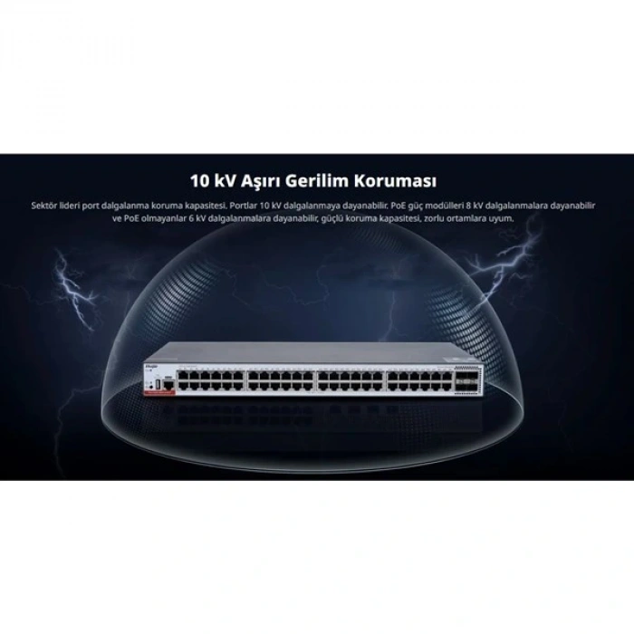 RUIJIE 48port RG-CS83-48GT4XS-P GIGABIT 4-10GBE SFP+ 405W LAYER3 YÖNETİLEBİLİR POE SWITCH