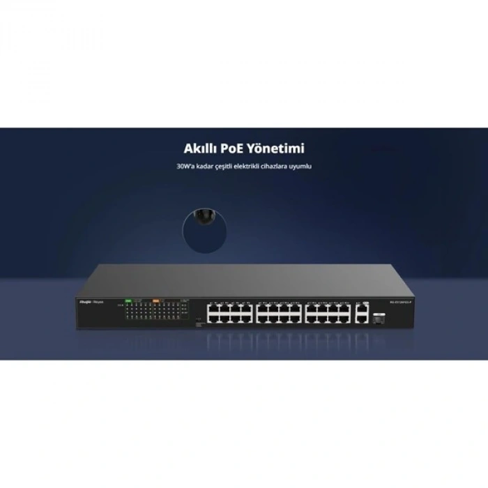 RUIJIE 8port RG-ES110F-P 10/100 2-UPLINK 110W YÖNETİLEMEZ POE SWITCH