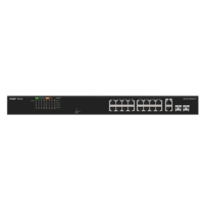 RUIJIE REYEE 16port RG-ES118FGS-LP 10/100 2-UPLINK 2-SFP 120W YÖNETİLEMEZ POE SWITCH