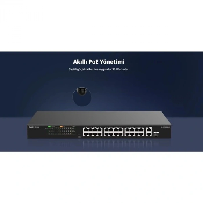 RUIJIE REYEE 8port RG-ES110GS-P-L GIGABIT 1-UPLINK 1-SFP 120W YÖNTİLEMEZ POE SWITCH