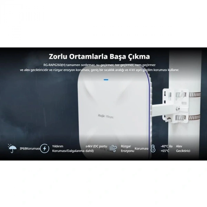 RUIJIE REYEE RG-RAP6260(H) AX6000 GIGABIT 300METRE  HARİCİ ACCESS POINT