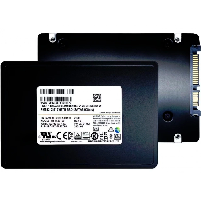 SAMSUNG 7.68TB 2.5 PM893 MZ7L37T6HBLA-00A07 Sata-3 Enterprise SSD Disk Kutusuz