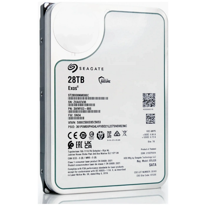 SEAGATE 3.5 28TB EXOS ST28000NM000C 512MB 7200RPM SATA-3 Nas ve Güvenlik Diski