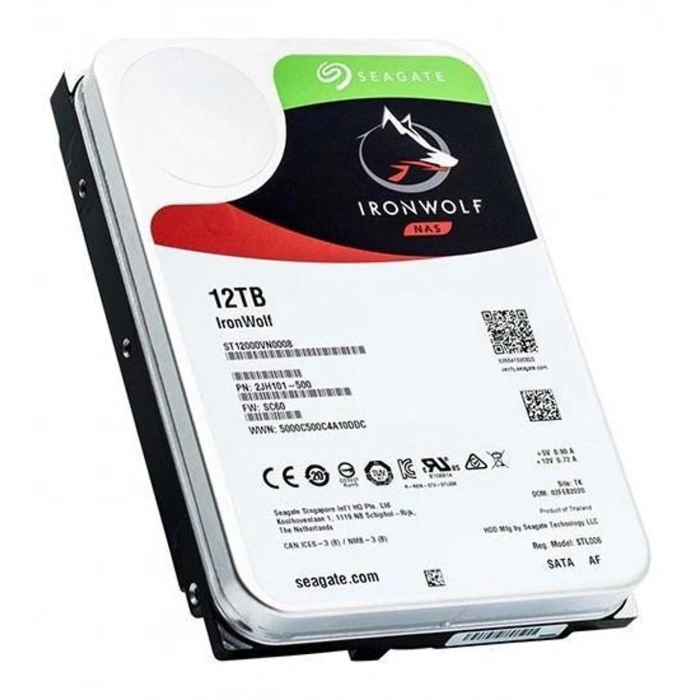 SEAGATE 3.5 12TB IRONWOLF ST12000VN0008 7200 RPM 256MB SATA-3 NAS Diski Distribütör Garantili