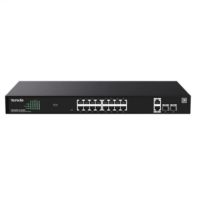 TENDA 16port 250w FULL PoE TEG2220P-16-250W GIGABIT 2X SFP CLOUD YÖNETİLEBİLİR Switch