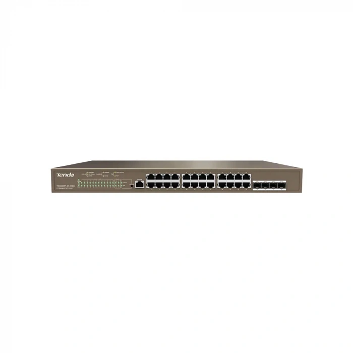 TENDA 24port 410W FULL PoE TEG5328P-24-410W GIGABIT 4X SFP Yönetilebilir Switch RackMount