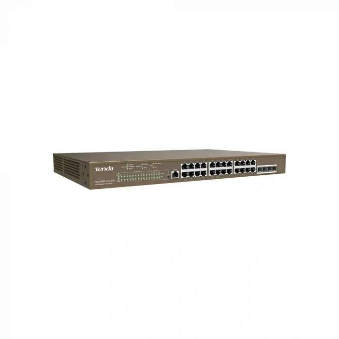 TENDA 24port 410W FULL PoE TEG5328P-24-410W GIGABIT 4X SFP Yönetilebilir Switch RackMount