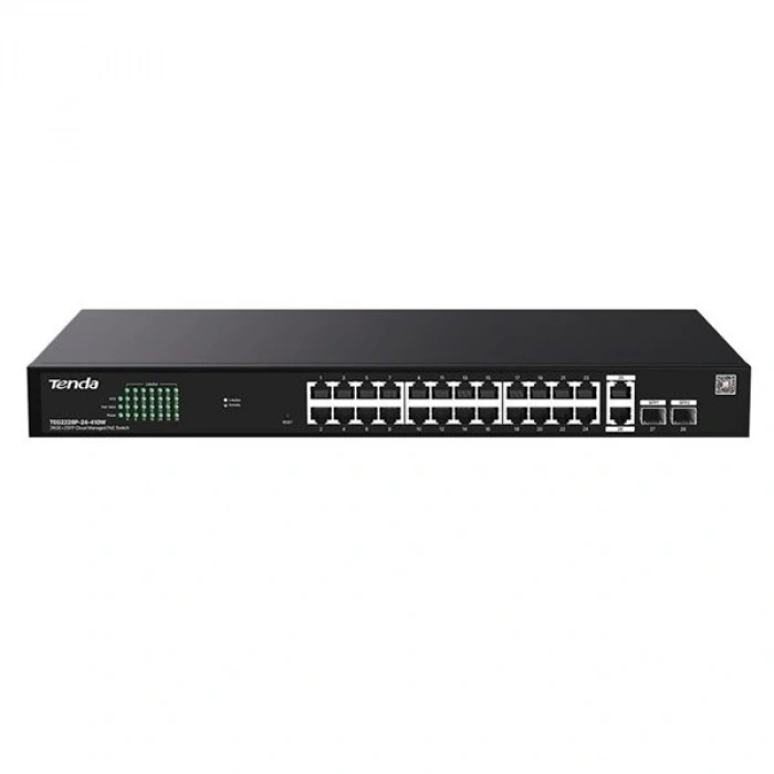 TENDA 24port PoE 410W TEG2228P-24-410W GIGABIT 2X SFP Yönetilemez Switch