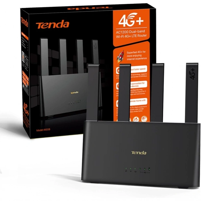 TENDA 4G08 AC1200 2PORT 4 ANTEN 4G LTE INDOOR SIM KART GİRİŞLİ ROUTER