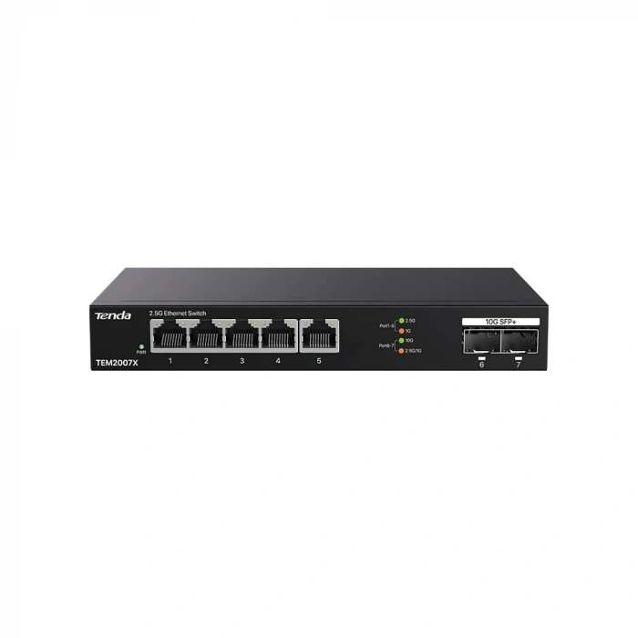 TENDA TEM2007X 5 PORT 10/100/1000/2.5G 2 X SFP YONETILEMEZ DESKTOP SWITCH