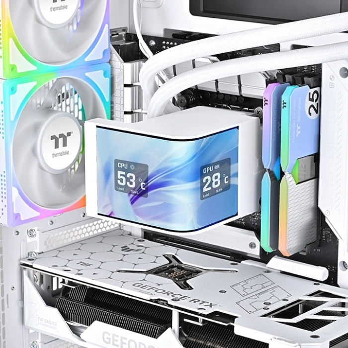 THERMALTAKE 360MM 6.67 AMOLED MAGCurve 360 ULTRA CL-W454-PL12SW-A ARGB AM5-1851p Sıvı Soğutmalı İşlemci Fanı Beyaz