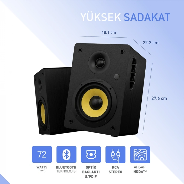 Thonet & Vander KÜRBIS 2.0 72W Cinema Siyah Speaker - 2.0 Sistem - 72W RMS
