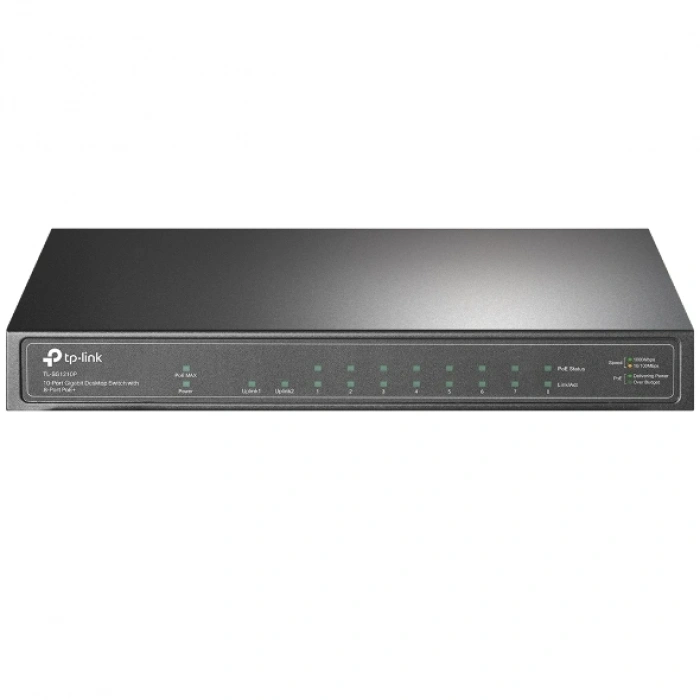 TP-LINK 8port PoE 63w 1-SFP Gigabit Yönetilemez Switch TL-SG1210P