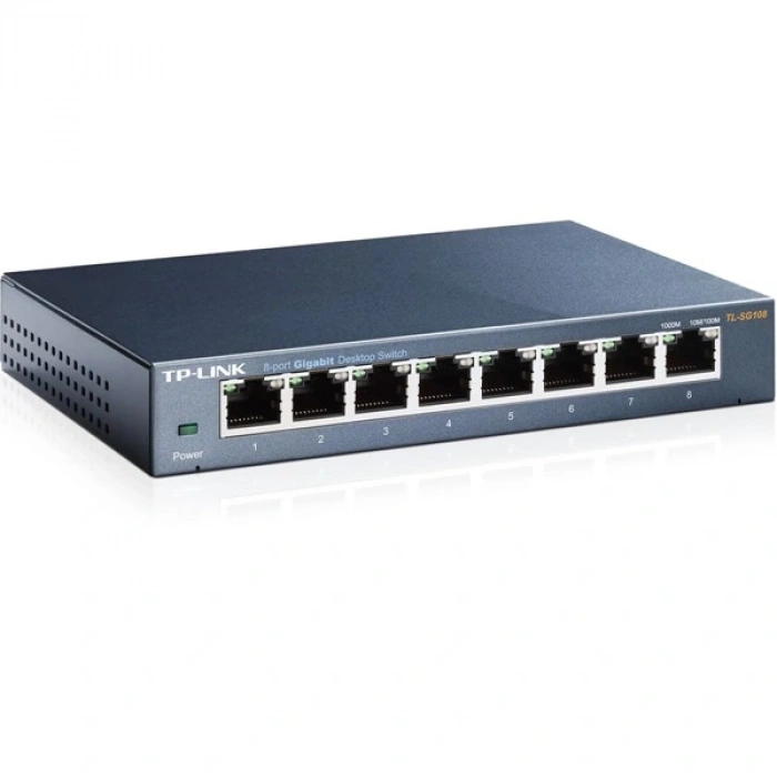 TP-LINK 8-PORT TL-SG108 GIGABIT YÖNETİLEMEZ SWITCH METAL KASA