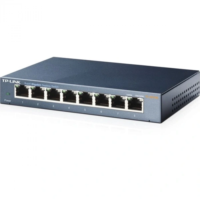TP-LINK 8-PORT TL-SG108 GIGABIT YÖNETİLEMEZ SWITCH METAL KASA