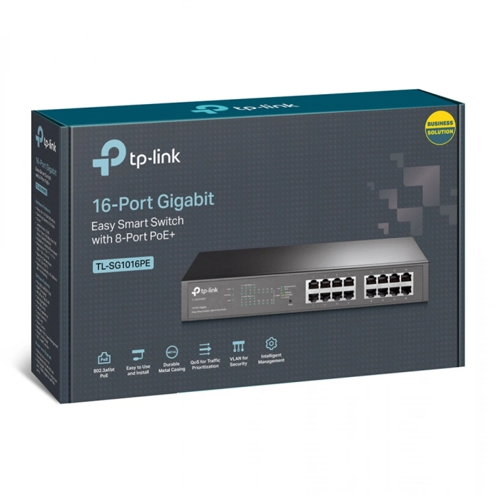 TP-LINK 8port Gigabit Yönetilebilir Switch TL-SG1016PE