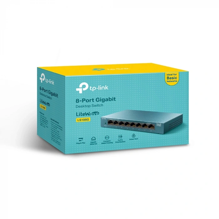 TP-LINK 8port LS108G GIGABIT Yönetilemez Switch Masaüstü
