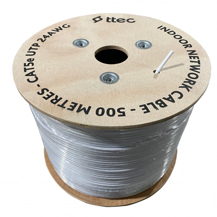 TTEC KBL-CAT5e-24CCA/IN500B 500MT U/UTP CAT5e NETWORK PVC KABLO BEYAZ CCA 0.50MM