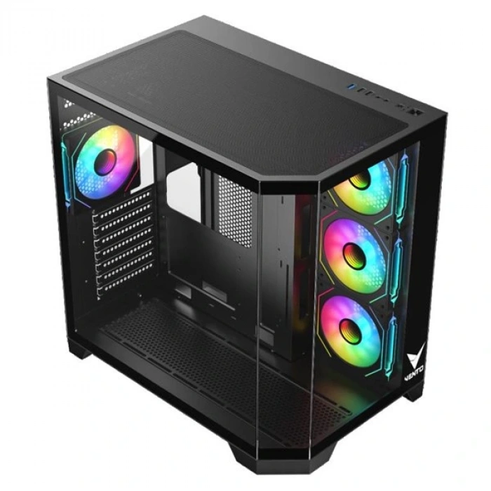 VENTO 850w 80+ BRONZE VG4204FA Panoramik Gaming Mid-Tower PC Kasası Siyah