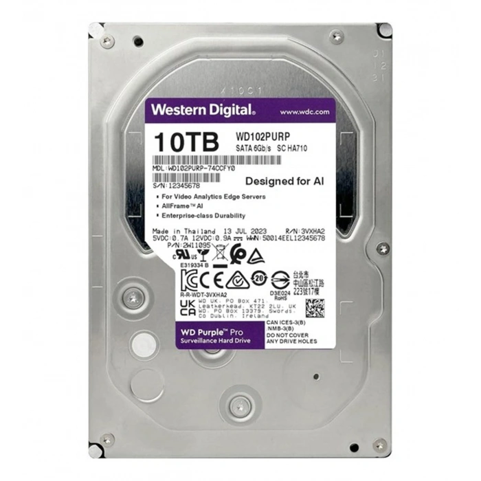 WD 10TB Purple Pro WD102PURP 512MB 7200RPM SATA-3  Güvenlik Diski