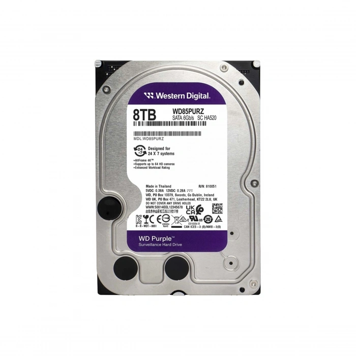 WD PURPLE 8TB 5640RPM 128MB SATA3 WD85PURZ 7/24 HDD