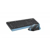 A4 TECH FG1035 Kablosuz Q Trk Optic Mouse Siyah/Mavi Multimedya Klavye - Mouse Set