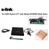 S-LINK 2.5 USB 2.0 S105 Sata Alüminyum Slim DVD Yazıcı Kutusu Siyah
