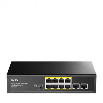 CUDY 8port 80w FULL PoE FS1010P 10/100 2x UPLINK Yönetilemez Switch