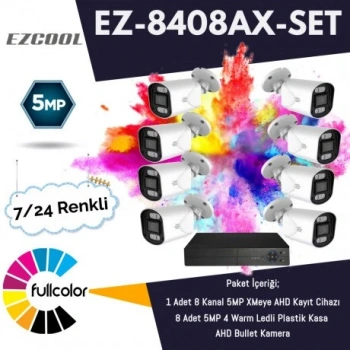 EZCOOL 5MP EZ-8408AX-SET FULLCOLOR AHD KAMERA 8-li paket