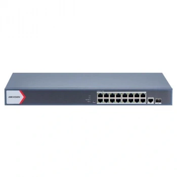 HIKVISION 16port 130w FULL PoE DS-3E1518P-EI/M GIGABIT 1X-UPLINK,1XSFP Yönetilemez Switch Rack Mount