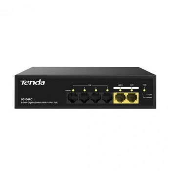 TENDA 6port 55w 4port PoE SG106PC GIGABIT 2GE Uplink Yönetilemez Switch