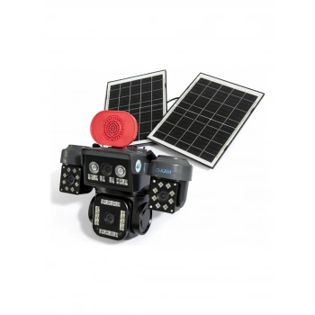 O-kam OK-337 Premium 12MP 4 Kameralı 4G Çift Solar Panel AOV Güvenlik Kamerası
