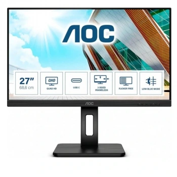 AOC 27 IPS Q27P2CA 4MS 75HZ HDMI-DP USB-C KURUMSAL PIVOT MONİTÖR 2560X1440
