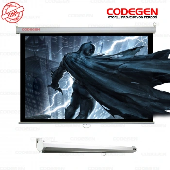 Codegen AX-20 200x200 cm Storlu Manuel Projeksiyon Perdesi (Arkası Siyah Fonlu)
