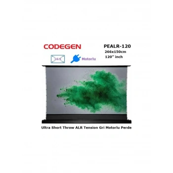 Codegen PEALR-120 Ultra Short Throw Alr Tension Motorlu Floor Pull Up Projeksiyon Perdesi 120 Inch (266X150CM)