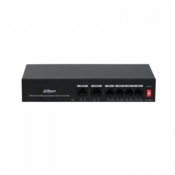 DAHUA 6port 36w 4port PoE PFS3006-4ET-36 10/100 2X-UPLINK Yönetilemez Switch