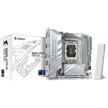 GIGABYTE B860I AORUS PRO ICE DDR5 HDMI-DP TYPEC PCIE 5.0 1851p mITX BEYAZ
