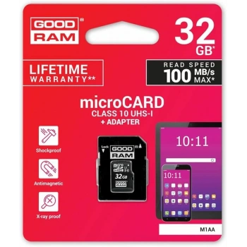 GOODRAM 32GB M1AA-0320R12 microSD Hafıza Kartı 100MB