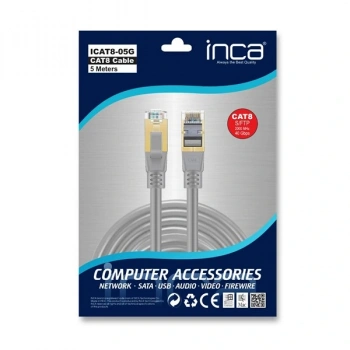 INCA 5m CAT8 S/FTP ICAT8-05G Gri Patch Kablo