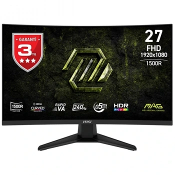 MSI 27 RAPID VA MAG 275CF 0.5MS 240HZ HDMI-DP KAVISLI GAMING MONİTÖR
