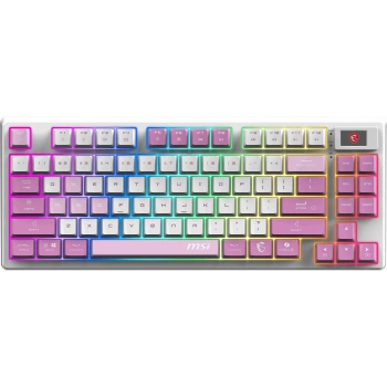 MSI Q TR GG Forge GK600 TKL Violet Switch Mekanik Beyaz/Mor Oyuncu Klavyesi